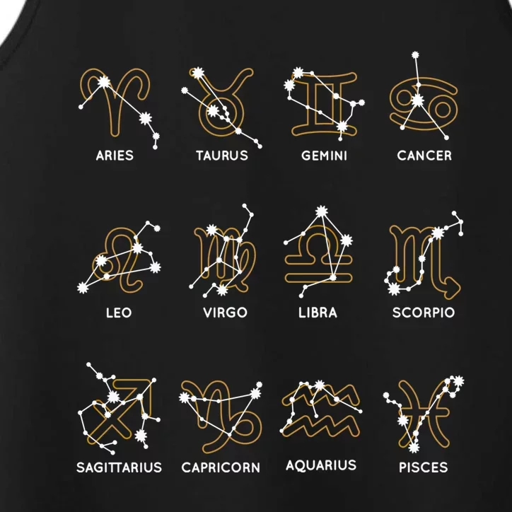 Zodiac Signs Constellations Gift Performance Tank