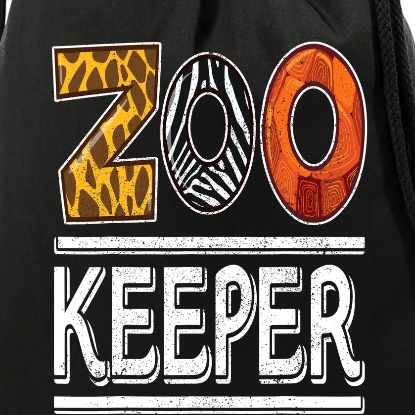 Zookeeper Safari Costume Adult Kids Animal Print Zoo Keeper Drawstring Bag