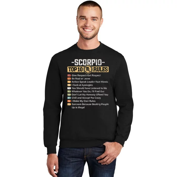 Zodiac Sign Funny Top 10 Rules Of Scorpio Graphic Sweatshirt