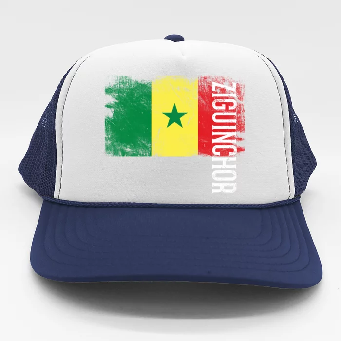 Ziguinchor Senegal Flag Gift For Senegalese Gift Trucker Hat