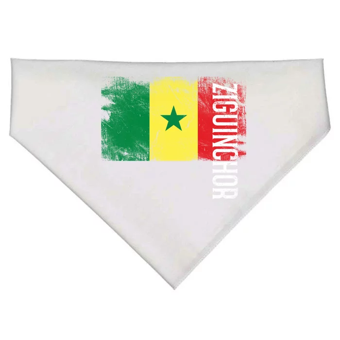 Ziguinchor Senegal Flag Gift For Senegalese Gift USA-Made Doggie Bandana