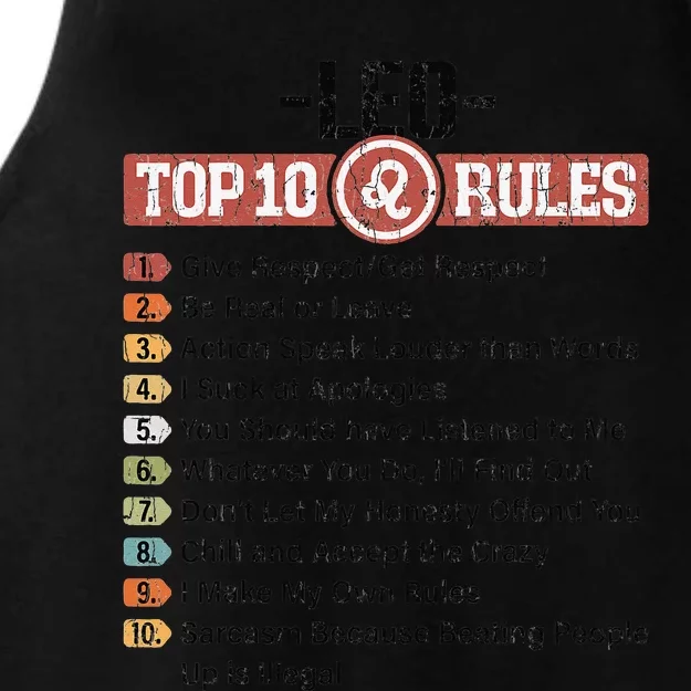 Zodiac Sign Funny Top 10 Rules Of Leo Graphic Ladies Tri-Blend Wicking Tank