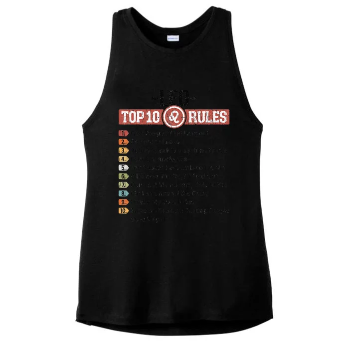 Zodiac Sign Funny Top 10 Rules Of Leo Graphic Ladies Tri-Blend Wicking Tank