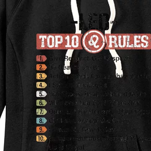 Zodiac Sign Funny Top 10 Rules Of Leo Graphic Women's Fleece Hoodie