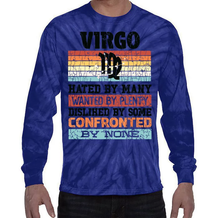 Zodiac Sign Funny Virgo Hated By Many Graphic Tie-Dye Long Sleeve Shirt