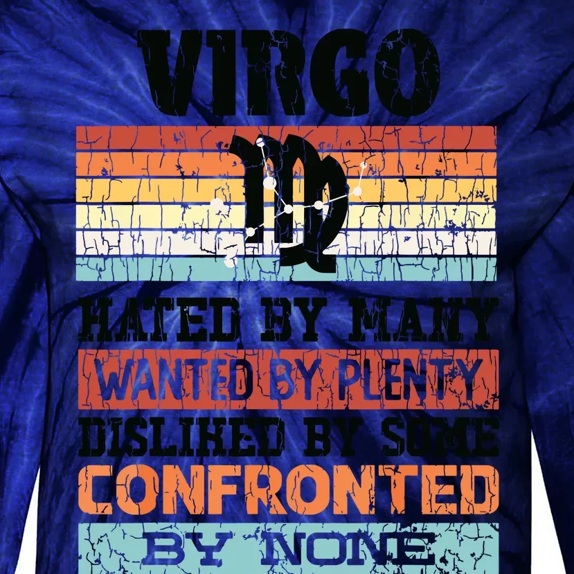 Zodiac Sign Funny Virgo Hated By Many Graphic Tie-Dye Long Sleeve Shirt