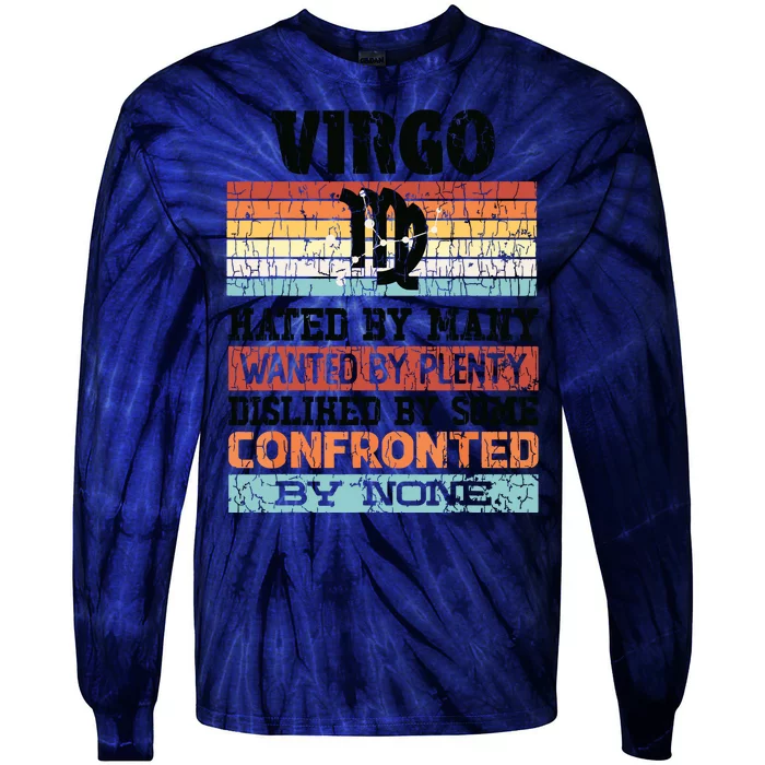 Zodiac Sign Funny Virgo Hated By Many Graphic Tie-Dye Long Sleeve Shirt