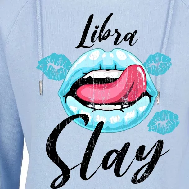 Zodiac Sign Funny Libra Slay Graphic Cute Gift Womens Funnel Neck Pullover Hood