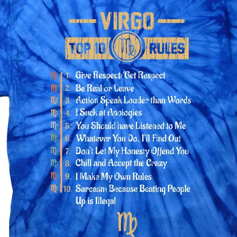 Zodiac Sign Funny Top 10 Rules Of Virgo Horoscope Birthday Great Gift Tie-Dye T-Shirt