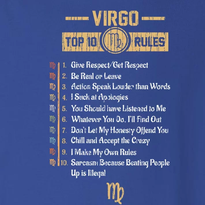 Zodiac Sign Funny Top 10 Rules Of Virgo Horoscope Birthday Great Gift Toddler Long Sleeve Shirt