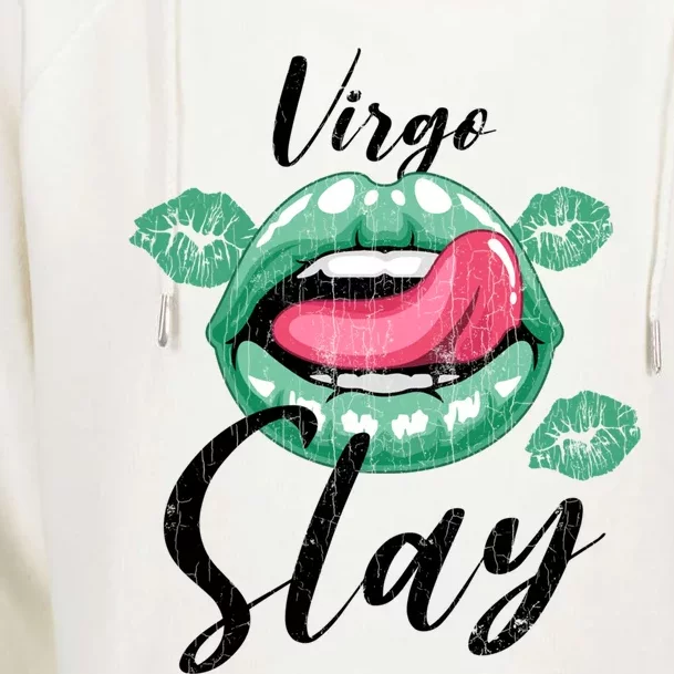 Zodiac Sign Funny Virgo Slay Graphic Gift Womens Funnel Neck Pullover Hood