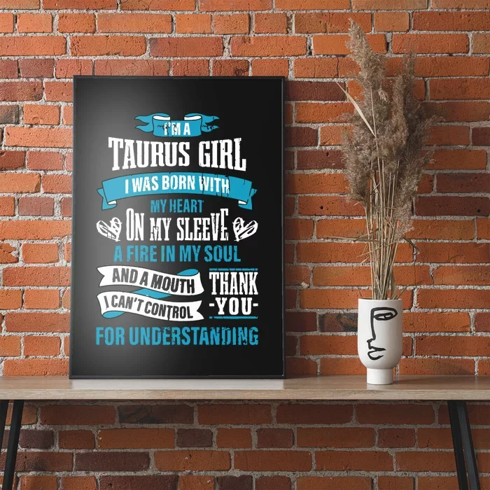 Zodiac Sign Funny Im A Taurus Girl Graphic Poster