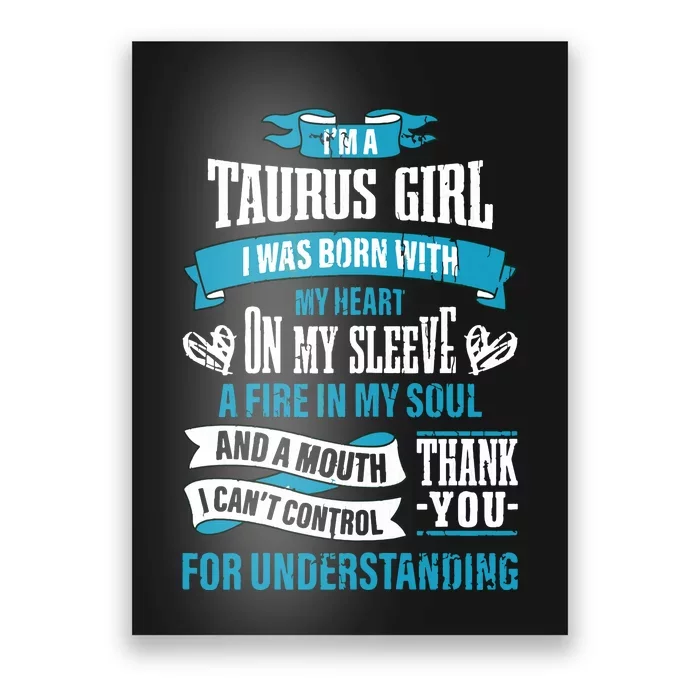 Zodiac Sign Funny Im A Taurus Girl Graphic Poster