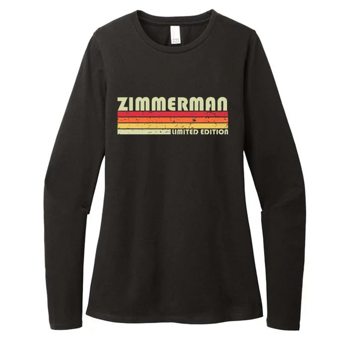 Zimmerman Surname Funny Retro Vintage 80s Birthday Reunion Womens CVC Long Sleeve Shirt