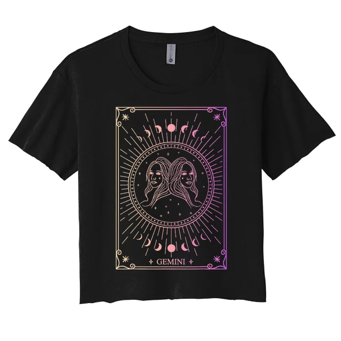 Zodiac Sign Gemini Wo May June Birthday Gemini Women's Crop Top Tee