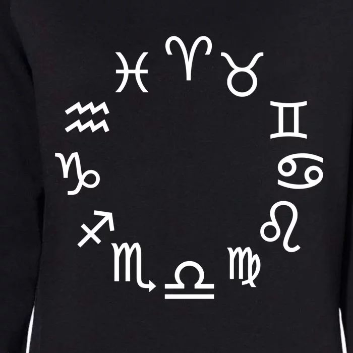 Zodiac Symbols Gift Womens California Wash Sweatshirt