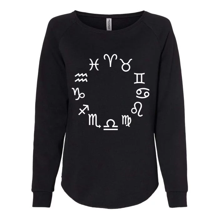 Zodiac Symbols Gift Womens California Wash Sweatshirt