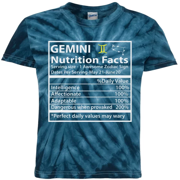 Zodiac Sign Gemini Astrologist Gift Gemini Kids Tie-Dye T-Shirt