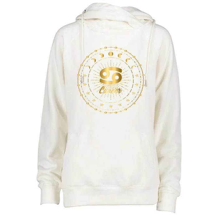 Zodiac Sign Horoscope Cancer Gift Womens Funnel Neck Pullover Hood