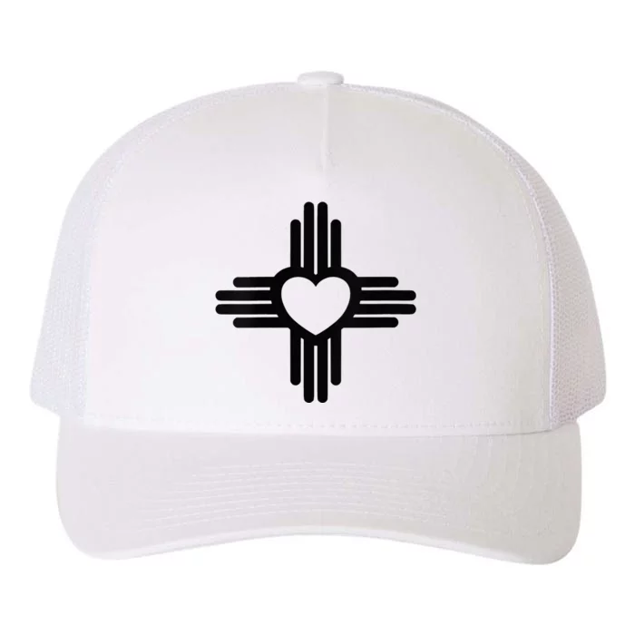 Zia Symbol Heart I Love New Mexico Yupoong Adult 5-Panel Trucker Hat