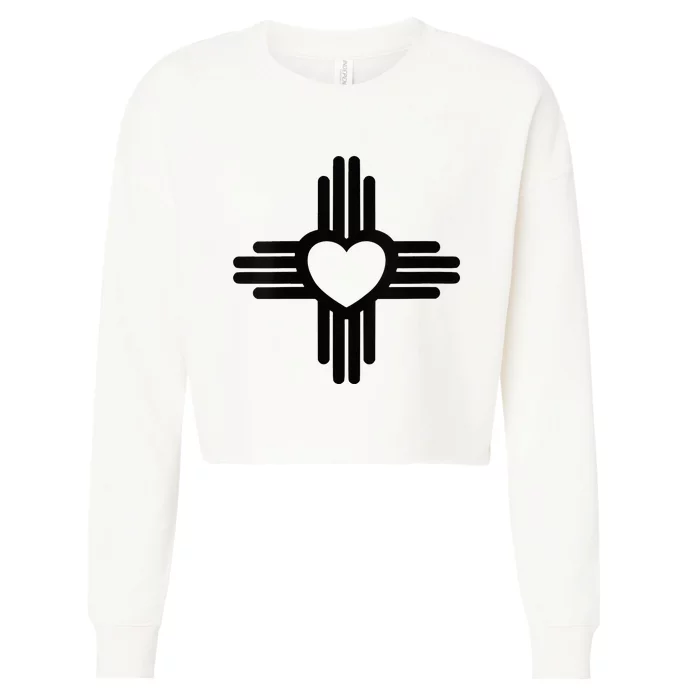 Zia Symbol Heart I Love New Mexico Cropped Pullover Crew