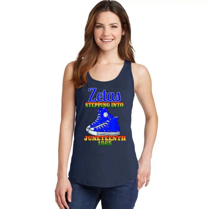 Zetas Stepping Into Juneteenth 1865 Finer Sisterhoods Line Ladies Essential Tank