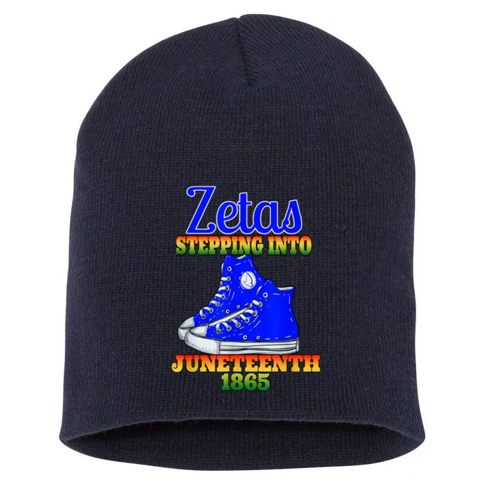 Zetas Stepping Into Juneteenth 1865 Finer Sisterhoods Line Short Acrylic Beanie