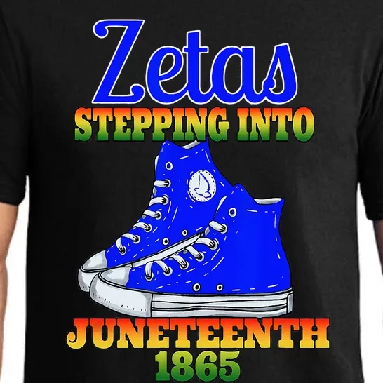 Zetas Stepping Into Juneteenth 1865 Finer Sisterhoods Line Pajama Set