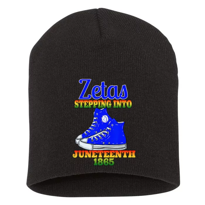 Zetas Stepping Into Juneteenth 1865 Finer Sisterhoods Line Short Acrylic Beanie