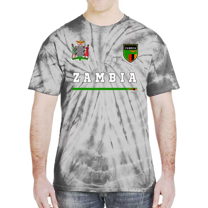 Zambia Sportsoccer Jersey Flag Football Africa Tie-Dye T-Shirt