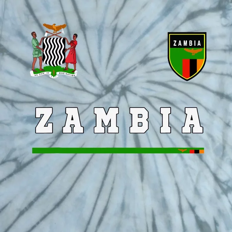 Zambia Sportsoccer Jersey Flag Football Africa Tie-Dye T-Shirt