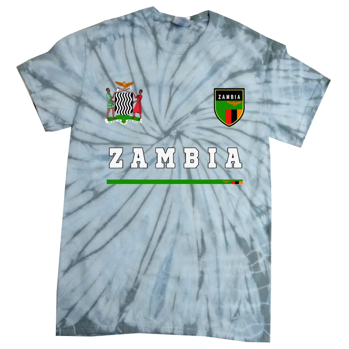 Zambia Sportsoccer Jersey Flag Football Africa Tie-Dye T-Shirt