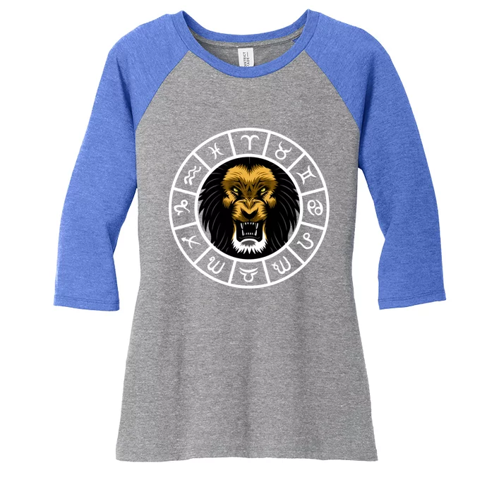 Zodiac Sign Leo Cool Gift Women's Tri-Blend 3/4-Sleeve Raglan Shirt