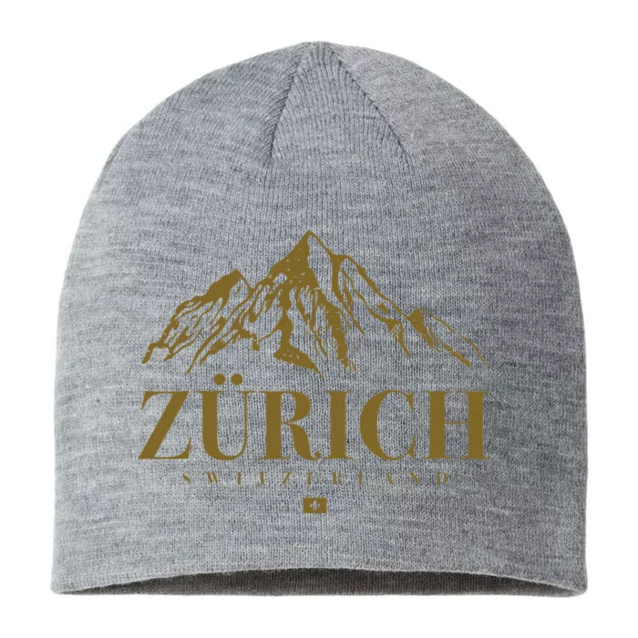 Zurich Switzerland Mountain Swiss Alps 8 1/2in Sustainable Knit Beanie