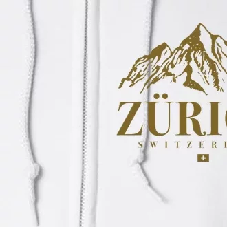 Zurich Switzerland Mountain Swiss Alps Full Zip Hoodie