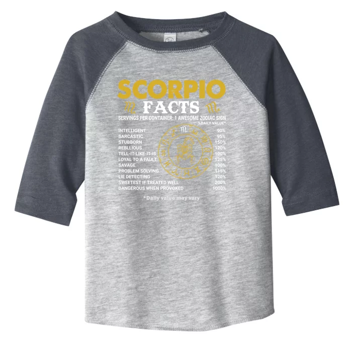 Zodiac Sign October November Scorpio Facts Gift Toddler Fine Jersey T-Shirt