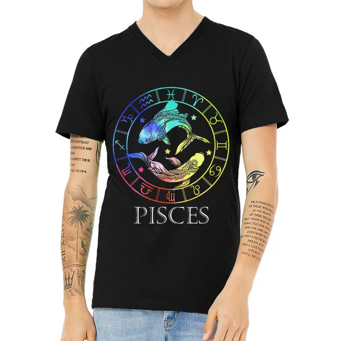 Zodiac Sign Pisces V-Neck T-Shirt