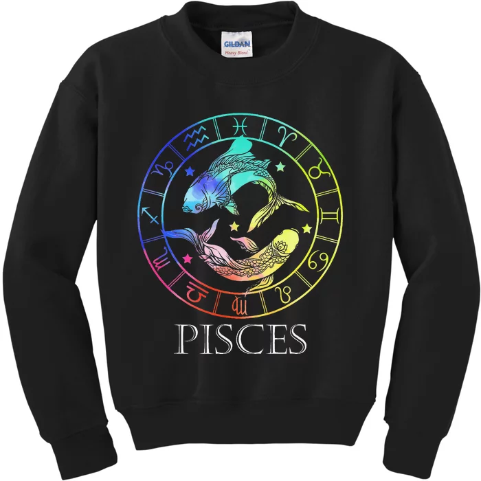 Zodiac Sign Pisces Kids Sweatshirt