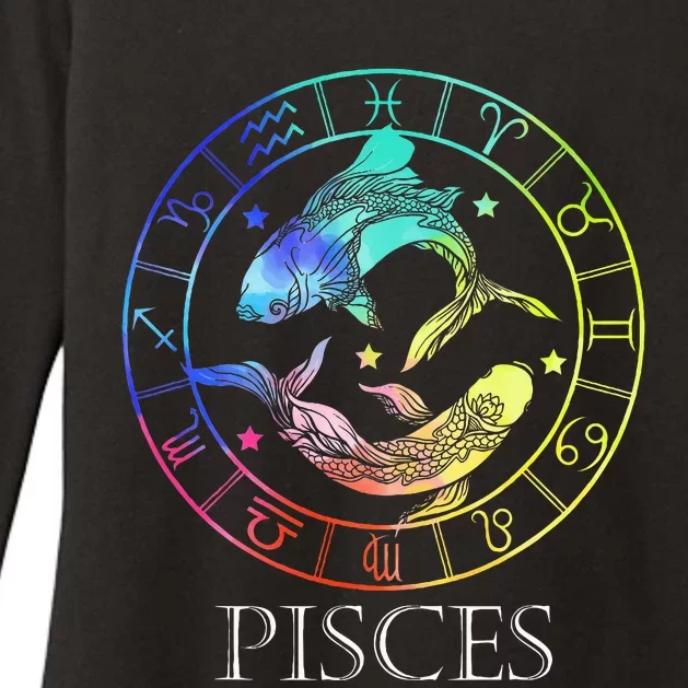 Zodiac Sign Pisces Womens CVC Long Sleeve Shirt