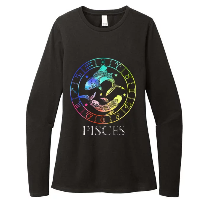 Zodiac Sign Pisces Womens CVC Long Sleeve Shirt