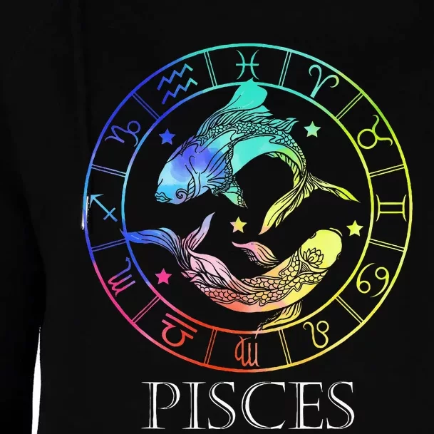 Zodiac Sign Pisces Womens Funnel Neck Pullover Hood