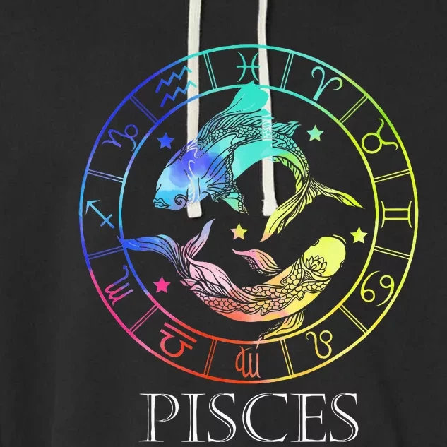 Zodiac Sign Pisces Garment-Dyed Fleece Hoodie