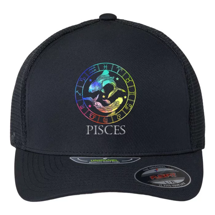 Zodiac Sign Pisces Flexfit Unipanel Trucker Cap