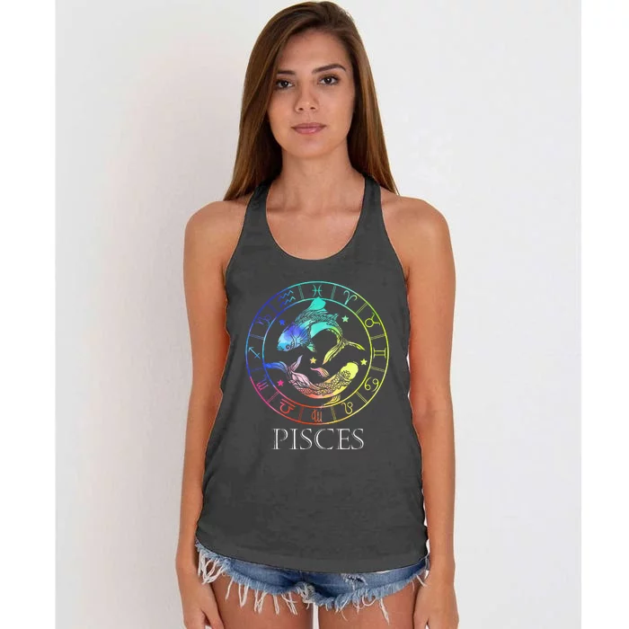 Zodiac Sign Pisces Women's Knotted Racerback Tank