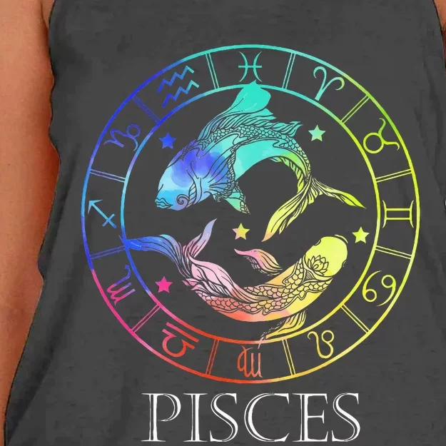 Zodiac Sign Pisces Women's Knotted Racerback Tank