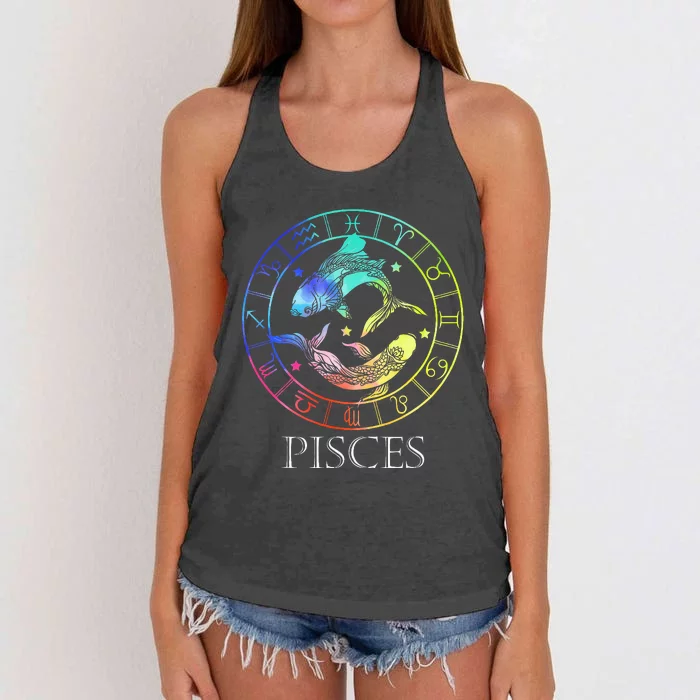 Zodiac Sign Pisces Women's Knotted Racerback Tank