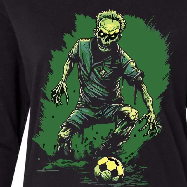 Zombie Soccer Player Halloween Costume Sport Womens Cotton Relaxed Long Sleeve T-Shirt