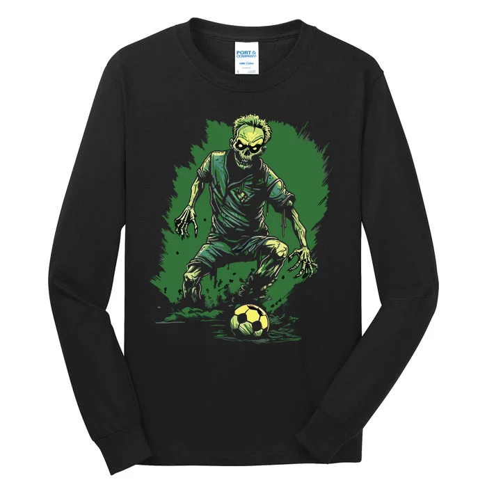 Zombie Soccer Player Halloween Costume Sport Tall Long Sleeve T-Shirt