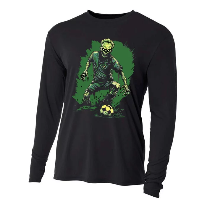 Zombie Soccer Player Halloween Costume Sport Cooling Performance Long Sleeve Crew