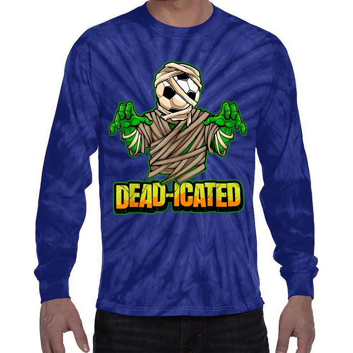 Zombie Soccer Player Scary Soccer Halloween Tie-Dye Long Sleeve Shirt